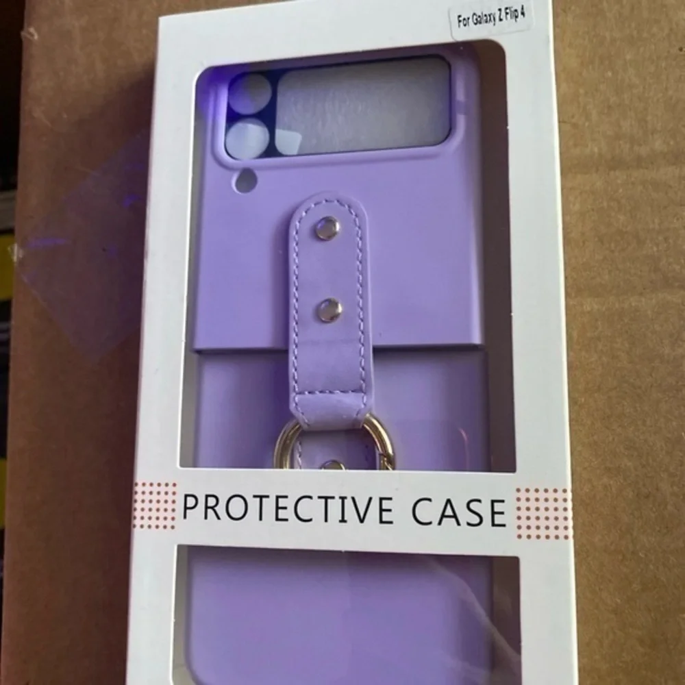 Samsung Galaxy Z Flip 4 cover purple ring holder case